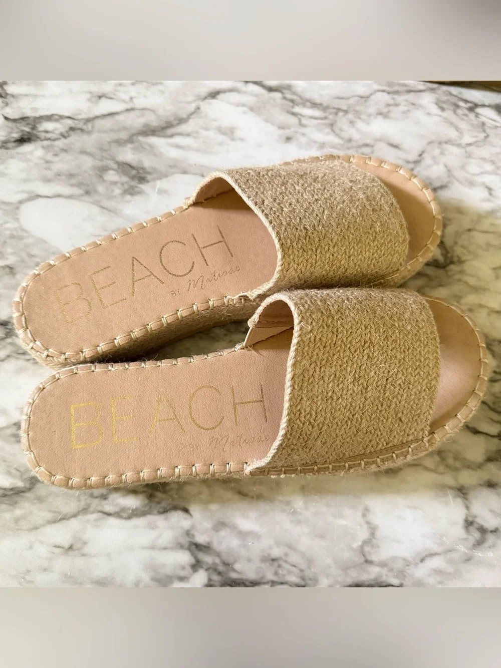 BEACH by Matisse Espadrille Platform Slide Sandals Women's Size 10